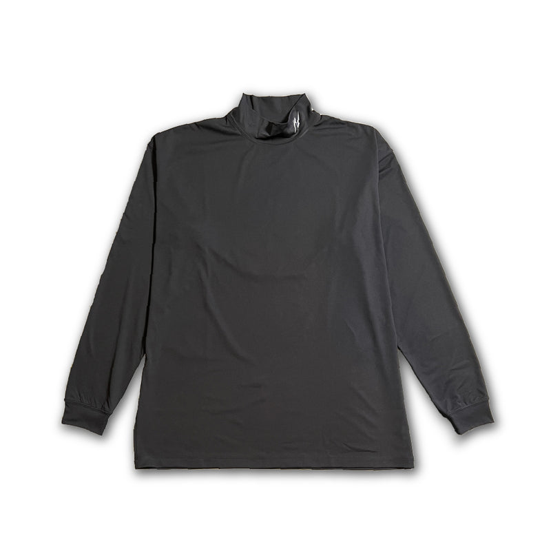 長袖モックネックシャツ